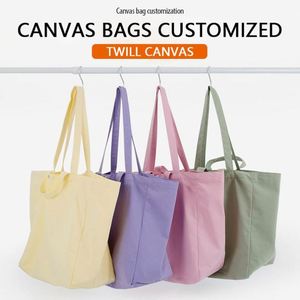 Sac fourre-tout en toile blanche personnalisé avec logo imprimé, grande taille, avec poche et fermeture éclair - Product Image 2