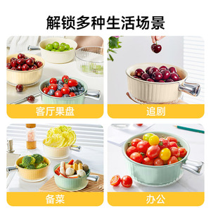 Kitchen Fruit Washing <b>Basket</b> With Handle Double Layer <b>Plastic</b> Drain <b>Basket</b> For Vegetables And Fruits - Product Image 4
