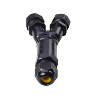 Connecteur de câble de type Y, étanche IP68, en matériau PC, avec manchon de compression, adaptateur électrique rapide 3 voies, 24A 450V AC pour éclairage
