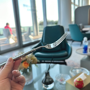 DF BC Fashion Nouveau Service de Couverts en Acier Inoxydable à Manche Martelé Spécial avec Couteau à Steak, Fourchettes de Table et Fourchettes à Dessert - Personnalisable - Product Image 4