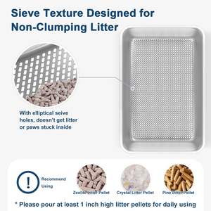 <span class=keywords><strong>Bac</strong></span> à litière extra large en acier inoxydable avec fonction de tamisage pour le nettoyage des animaux de compagnie, idéal pour le commerce international transfrontalier - Product Image 2