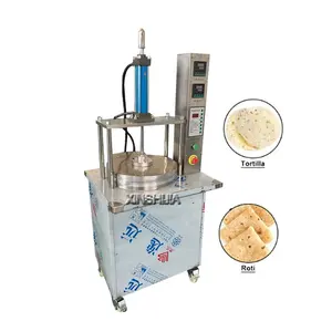 Commerciale elettrico cotto foglio rotondo crepe taco roti mais tortilla messicana chapait crepe press machine