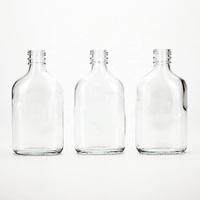 Bouteille en verre plate classique exquise et portable VISTA transparente de 125 ml/175 ml/200 ml/375 ml avec bouchon à vis pour la tequila