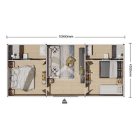 Villa préfabriquée en conteneur pour zone côtière, anti-corrosion, utilisation comme ferme et bureau, design moderne, chambre et salon