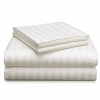 Ensemble de draps de luxe doux et respirants, résistants aux taches, ensemble de draps rayés 4 pièces