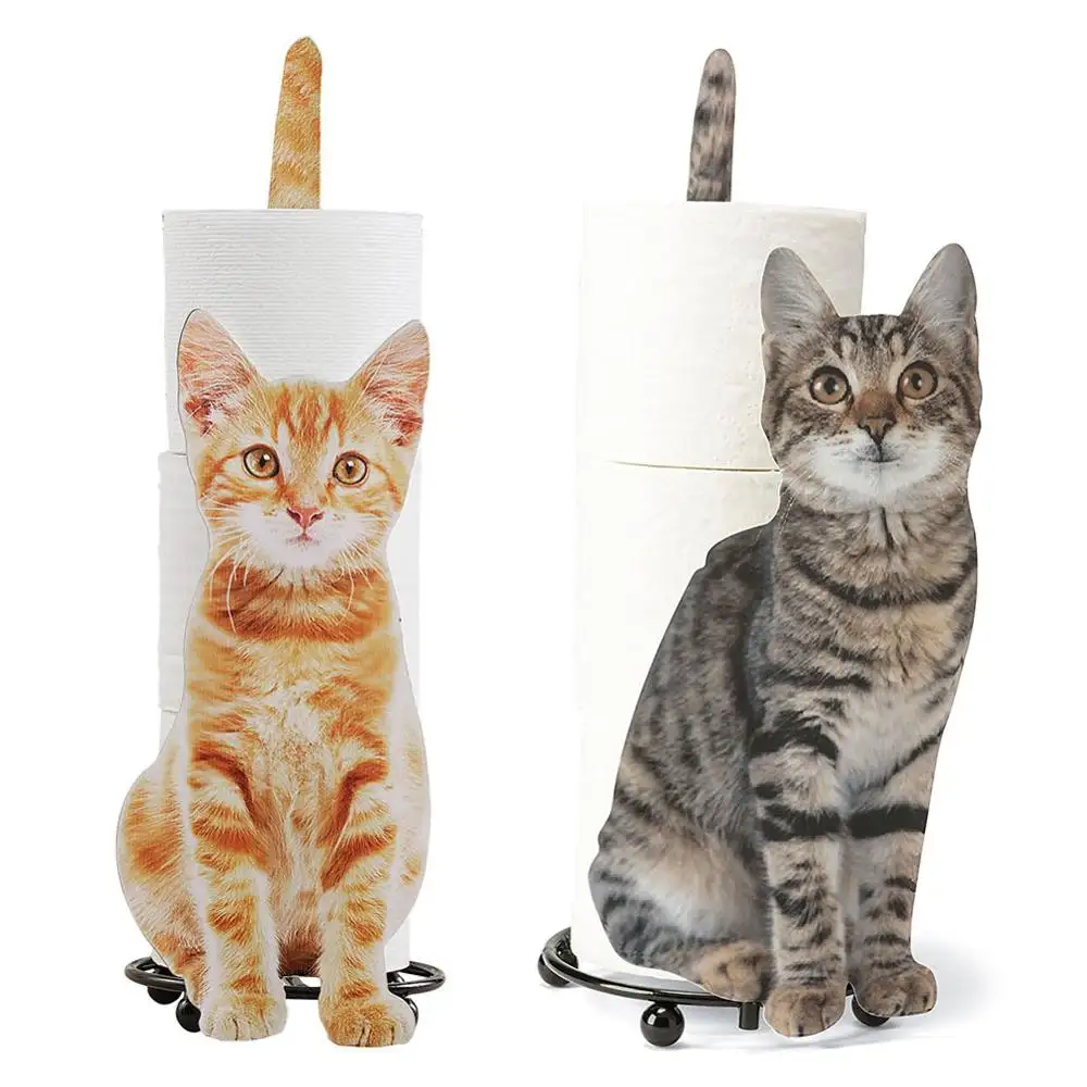 화장실 종이 수건 홀더 고양이 모양 욕실 화장지 스토리지 랙 고양이 애호가를위한 선물 화장실 롤 홀더 wc 종이 스탠드