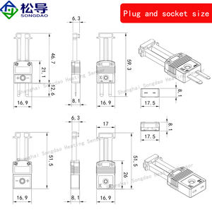 SMPW-CC-K-MF soket steker klip ekor termokopel dengan braket konektor termokopel KEJT/R/S/NCU - Product Image 5