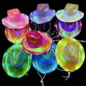 Cappello da <span class=keywords><strong>Cowboy</strong></span> Luminoso al Neon, Cappelli da Festa Western LED Olografici Lampeggianti per Discoteca, Uomo e Donna, Festival Elettrico - Product Image 5