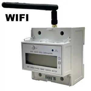 Din Rail Wifi Energie Meter Eenfase Energiemeter Afstandsbediening Oplaadbare Slimme Energie Vermogen Kwh Meter