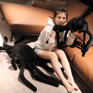Jouets en peluche araignée noire géante réaliste en gros, jouets en peluche d'animaux effrayants d'Halloween, poupées moelleuses pour cadeau de farce - Product Image 3