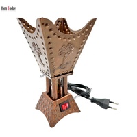 Quemador de Incienso Aromático Portátil de Metal con Diseño de Palmera Árabe, Eléctrico, Duradero, para Sándalo, Bakhoor y Franquincienso, 18 cm de Alto