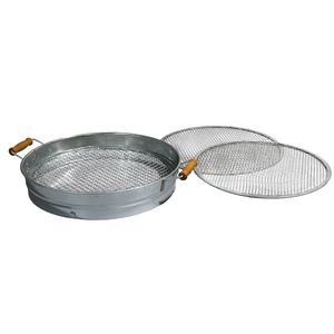 Tamis de jardin en métal galvanisé avec poignées en bois Énigme de sol avec 3 écrans à mailles interchangeables Tamis de sol de jardin rond - Product Image 5