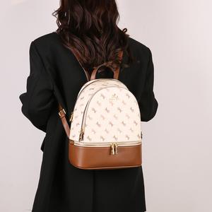 Sac à dos de voyage souple en PU et polyester, style géométrique français, avec fermeture éclair, contraste de couleurs, tridimensionnel, léger, de luxe, tendance, de marque - Product Image 6