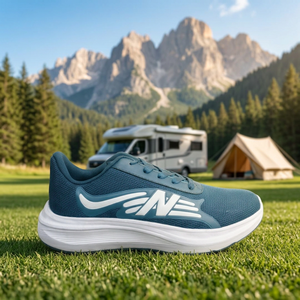 Zapatillas de correr de malla transpirable para hombre, zapatillas deportivas ligeras con cordones, calzado antideslizante con amortiguación, calzado de pista, calzado de malla transpirable para hombre - Product Image 5