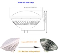 Ampoule LED COB WFL Dimmable 300W PAR56 de remplacement, sans scintillement, 120V 220V Gx16D, blanc 7400 Lumens pour parc à thème