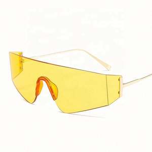 Nouvelles lunettes de soleil tendance pour femme, monture large, dégradées, en métal, protection UV400, style rectangulaire surdimensionné, sport, 2021 - Product Image 6
