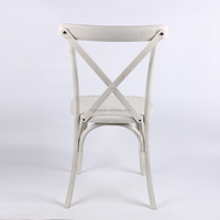 Chaise de salle à manger en plastique blanc de haute qualité, chaise de mariage en résine à dossier croisé en X