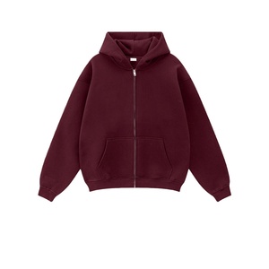 Sudadera con Capucha y Cremallera TKAN509D, Marca Estadounidense de Ropa Urbana para Invierno, Color Sólido, Holgada, Talla Grande, 100% Algodón - Product Image 2