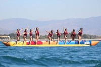 Bateau banane gonflable géant - Flotteur aquatique robuste à remorquer pour les aventures en groupe à la plage et sur le lac