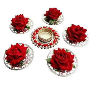 Portavelas Ecológico de Plástico con Diseño Moderno de Flor de Rosa Vibrante para Decoración del Hogar y Festivales (Tamaño Personalizable) - Product Image 1