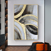 Tableau mural moderne en feuille d'or pour dropshipping, toile peinte à la main, peinture abstraite artisanale encadrée