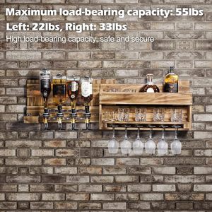 Treo Tường Rượu Vang Giá Gỗ Thông Kệ <span class=keywords><strong>Stemware</strong></span> Glass Chủ Mộc Mạc Nhà Thanh Nhà Bếp Trang Trí Nội Thất Rượu Dispenser Lưu Trữ - Product Image 3