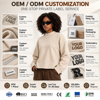 Sweat-shirt en molleton bouclette épais 350 GSM, coupe ample, col montant, ourlet brut, pull court et large pour homme, style streetwear rétro, vente en gros OEM