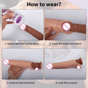 Großhandel Multi Color Realistic Kondome für Männer Wieder verwendbare Penis hülle für männliche Vergrößerung männliche Verzögerung Ejakulation Sexspielzeug - Product Image 4