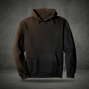 Sweat-shirt à capuche noir personnalisé pour homme, coupe classique, couleur unie, en molleton, décontracté, pour l'automne, avec poches, en coton tricoté - Product Image 3
