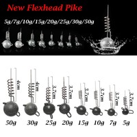 Nouvelles têtes plombées Flexhead 5g-50g à visser pour leurres de pêche au brochet en mer/lac/rivière, appâts souples