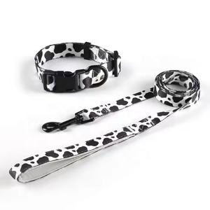 <span class=keywords><strong>Collar</strong></span> y correa de poliéster con estampado de logotipo personalizado para perro, collares de lujo para mascotas, correas para trotar, correr, caminar, correas personalizadas para perros - Product Image 2