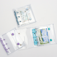 Carpeta de anillas A9 recargable, cubierta transparente de PVC para agenda, cierre de doble broche, 3 anillas tipo macaron, estuche para hojas sueltas, plegable para archivar.