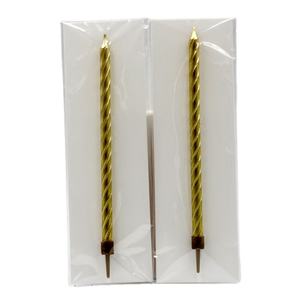 Groothandel Spiraal Goud Kaarsen Metallic Kleur Verjaardagsfeest Vakantie Kaarsen Voor Nieuwjaar Kerst Afstuderen Gemaakt Paraffine <span class=keywords><strong>Wax</strong></span> - Product Image 1