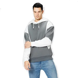 Produsen grosir warna cocok kasual poliester olahraga ukuran Plus hoodie pria