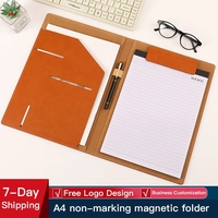 Carpeta Portafolio de Cuero A4 Promocional con Logotipo Personalizado, Organizador de Documentos, Tarjetero, Bloc de Notas