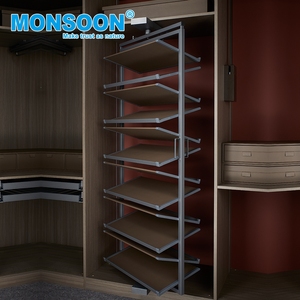 Modern Wardrobe Accessories Mutil-layer Aluminum Alloy Wardrobe Closet Pull Out 360 Degree Storage Rotary <b>Shoe</b> <b>Rack</b> - Product Image 2