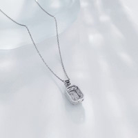 Bracciali con Diamanti Sintetici Taglio Smeraldo, Gioielli in Platino, Collane con Catene Sottili Regolabili, Ciondoli con Diamanti Coltivati in Laboratorio