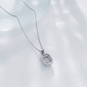 Pulseras de Diamantes de Laboratorio con Corte Esmeralda, Joyería de Platino, Cadenas Finas Ajustables, Collares con Colgantes de Diamantes Cultivados en Laboratorio - Product Image 3