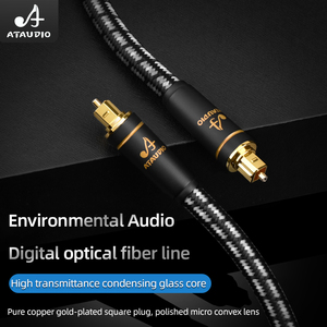 Câble Toslink plaqué or 24 carats ATAUDIO 1m 2m 3m 5m 7,5m 10m Câble <span class=keywords><strong>audio</strong></span> numérique fibre <span class=keywords><strong>optique</strong></span> Toslink mâle mâle <span class=keywords><strong>coaxial</strong></span> en stock - Product Image 2