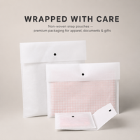 Pochette enveloppe non tissée avec bouton pression semi-transparent thermosoudée, emballage cadeau personnalisé avec logo, tailles XS S M L, vente en gros