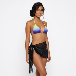 C003 Paréo Triangle en Résille à Strass, Transparent et Ajouré, Cache-Maillot de Plage Sexy <span class=keywords><strong>pour</strong></span> Femme - Product Image 2