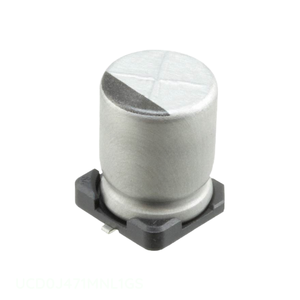 Condensateur SMD 470 µF 20 % 6,3 V, montage en surface, UCD0J471MNL1GS, CAP ALUM 470 µF - Product Image 1
