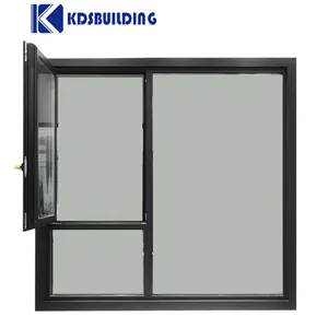 알루미늄 허리케인 충격 창문 방음 유리 창문 주택 에너지 효율적인 여닫이 창