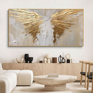 Fabbrica diretta dipinta a mano di arte astratta della tela di arte della <span class=keywords><strong>parete</strong></span> delle ali d'oro fatte a mano pittura a olio per la decorazione della <span class=keywords><strong>parete</strong></span> del salotto - Product Image 5