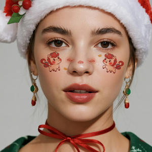 Tatouages temporaires colorés et mignons en forme de <span class=keywords><strong>cheval</strong></span>, autocollants de style chinois rouge, maquillage de dessin animé, <span class=keywords><strong>tatouage</strong></span> imperméable pour le visage, le bras, la jambe - Product Image 3