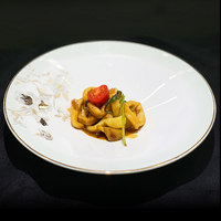 Ensembles d'assiettes de luxe vaisselle de vaisselle royale en porcelaine d'os ensembles de vaisselle en porcelaine assiettes de chargeur vaisselle en céramique artisanale