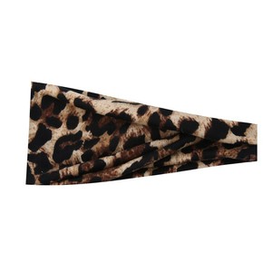 Turbante deportivo plegable con estampado de leopardo europeo americano, que absorbe el sudor, antideslizante, para fitness, para mujer - Product Image 2