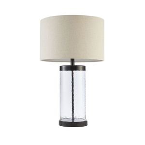 Lampe de table cylindrique en porcelaine et verre, style minimaliste traditionnel, alimentée par batterie, portable, pour la décoration intérieure et la lecture dans les chambres. - Product Image 5