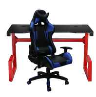 Chaise de jeu ergonomique la plus vendue, confortable et saine, bureau d'ordinateur portable en forme de L avec plateau en MDF durable, structure métallique, design écologique