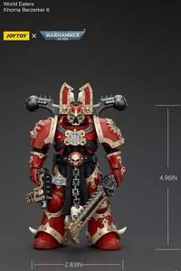 JOYTOY <span class=keywords><strong>Warhammer</strong></span> <span class=keywords><strong>40K</strong></span> World Eaters Khorne Berzerker 6 Figurine d'action à l'échelle 1/18 (4,96 pouces) Modèle de collection Mecha - Product Image 6